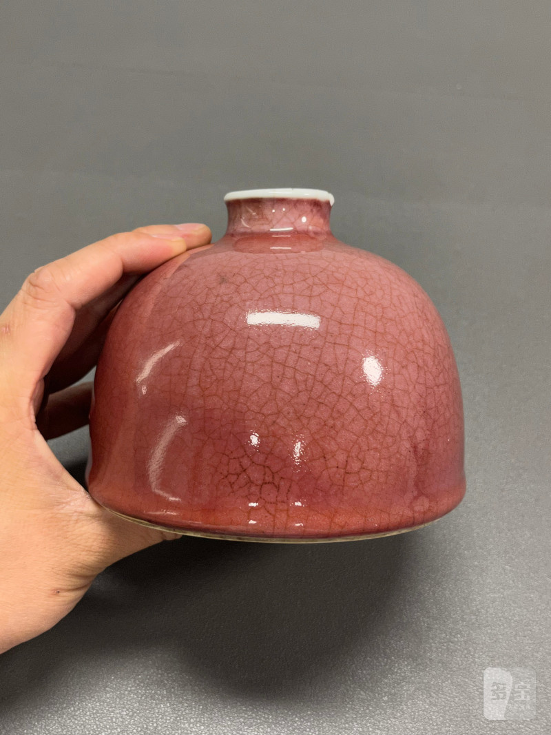 清早期  郎窑红釉太白尊（带木座） - 图7